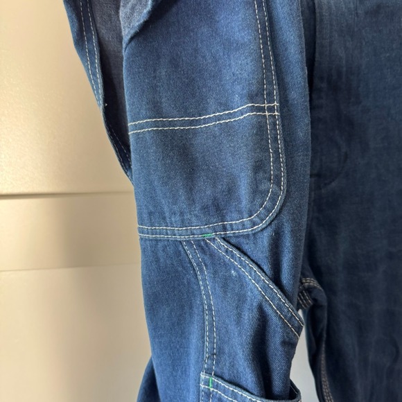 Liberty Overalls Denim Blue Bib Style Classic Workwear Zip Front Pockets 40 X 32 - Picture 9 of 16